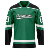 Custom Green Black Solid Colour Hockey Jersey