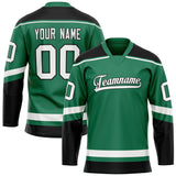 Custom Green Black Solid Colour Hockey Jersey