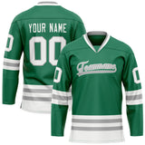 Custom Green White Solid Colour Hockey Jersey