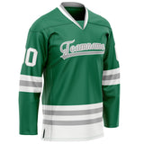 Custom Green White Solid Colour Hockey Jersey