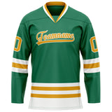 Custom Green Gold Solid Colour Hockey Jersey