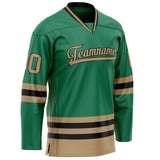 Custom Green Old Gold Solid Colour Hockey Jersey