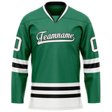 Custom Green White Solid Colour Hockey Jersey