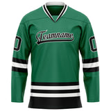 Custom Green Black Solid Colour Hockey Jersey