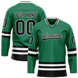 Custom Green Black Solid Colour Hockey Jersey