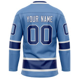 Custom Light Blue Navy Solid Colour Hockey Jersey