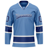 Custom Light Blue Navy Solid Colour Hockey Jersey