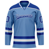 Custom Light Blue Royal Solid Colour Hockey Jersey