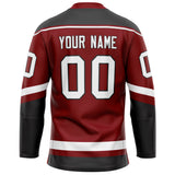 Custom Maroon Black Solid Colour Hockey Jersey