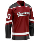 Custom Maroon Black Solid Colour Hockey Jersey