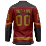 Custom Maroon Old Gold Solid Colour Hockey Jersey