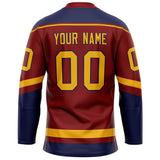 Custom Maroon Navy Solid Colour Hockey Jersey