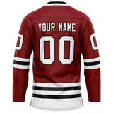 Custom Maroon White Solid Colour Hockey Jersey