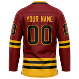 Custom Maroon Black Solid Colour Hockey Jersey