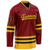 Custom Maroon Black Solid Colour Hockey Jersey