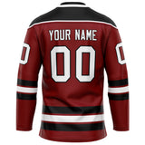 Custom Maroon Black Solid Colour Hockey Jersey