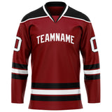 Custom Maroon Black Solid Colour Hockey Jersey