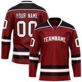 Custom Maroon Black Solid Colour Hockey Jersey