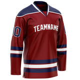 Custom Maroon Navy Solid Colour Hockey Jersey