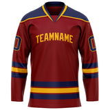 Custom Maroon Navy Solid Colour Hockey Jersey