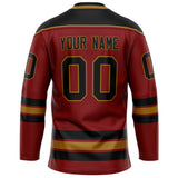 Custom Maroon Black Solid Colour Hockey Jersey