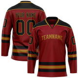 Custom Maroon Black Solid Colour Hockey Jersey