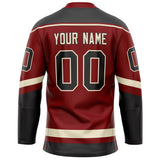 Custom Maroon Black Solid Colour Hockey Jersey