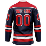 Custom Navy Red Solid Colour Hockey Jersey