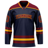 Custom Navy Crimson Solid Colour Hockey Jersey