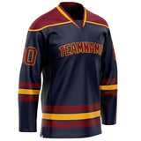 Custom Navy Crimson Solid Colour Hockey Jersey