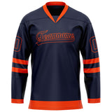 Custom Navy Red Solid Colour Hockey Jersey