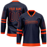 Custom Navy Red Solid Colour Hockey Jersey