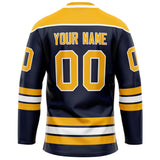 Custom Navy Gold Solid Colour Hockey Jersey