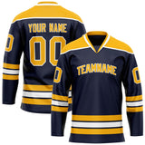 Custom Navy Gold Solid Colour Hockey Jersey