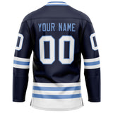 Custom Navy White Solid Colour Hockey Jersey