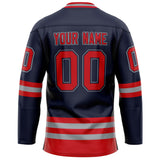 Custom Navy Red Solid Colour Hockey Jersey