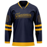 Custom Navy Gold Solid Colour Hockey Jersey