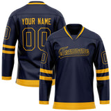 Custom Navy Gold Solid Colour Hockey Jersey