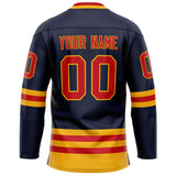 Custom Navy Red Solid Colour Hockey Jersey