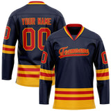 Custom Navy Red Solid Colour Hockey Jersey