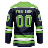 Custom Navy Neon Green Solid Colour Hockey Jersey