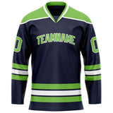 Custom Navy Neon Green Solid Colour Hockey Jersey