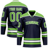 Custom Navy Neon Green Solid Colour Hockey Jersey