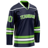 Custom Navy Neon Green Solid Colour Hockey Jersey