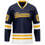 Custom Navy Gold Solid Colour Hockey Jersey