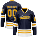 Custom Navy Gold Solid Colour Hockey Jersey