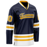 Custom Navy Gold Solid Colour Hockey Jersey