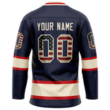 Custom Navy Cream Solid Colour Hockey Jersey