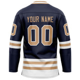 Custom Navy Brown Solid Colour Hockey Jersey