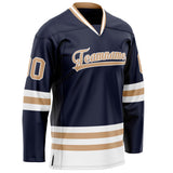 Custom Navy Brown Solid Colour Hockey Jersey